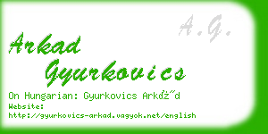 arkad gyurkovics business card